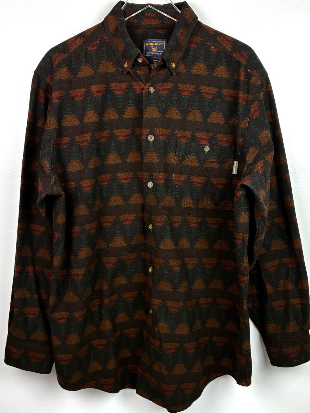 Woolrich Vintage 1990’s Aztec Southwest Brown Flannel Shirt